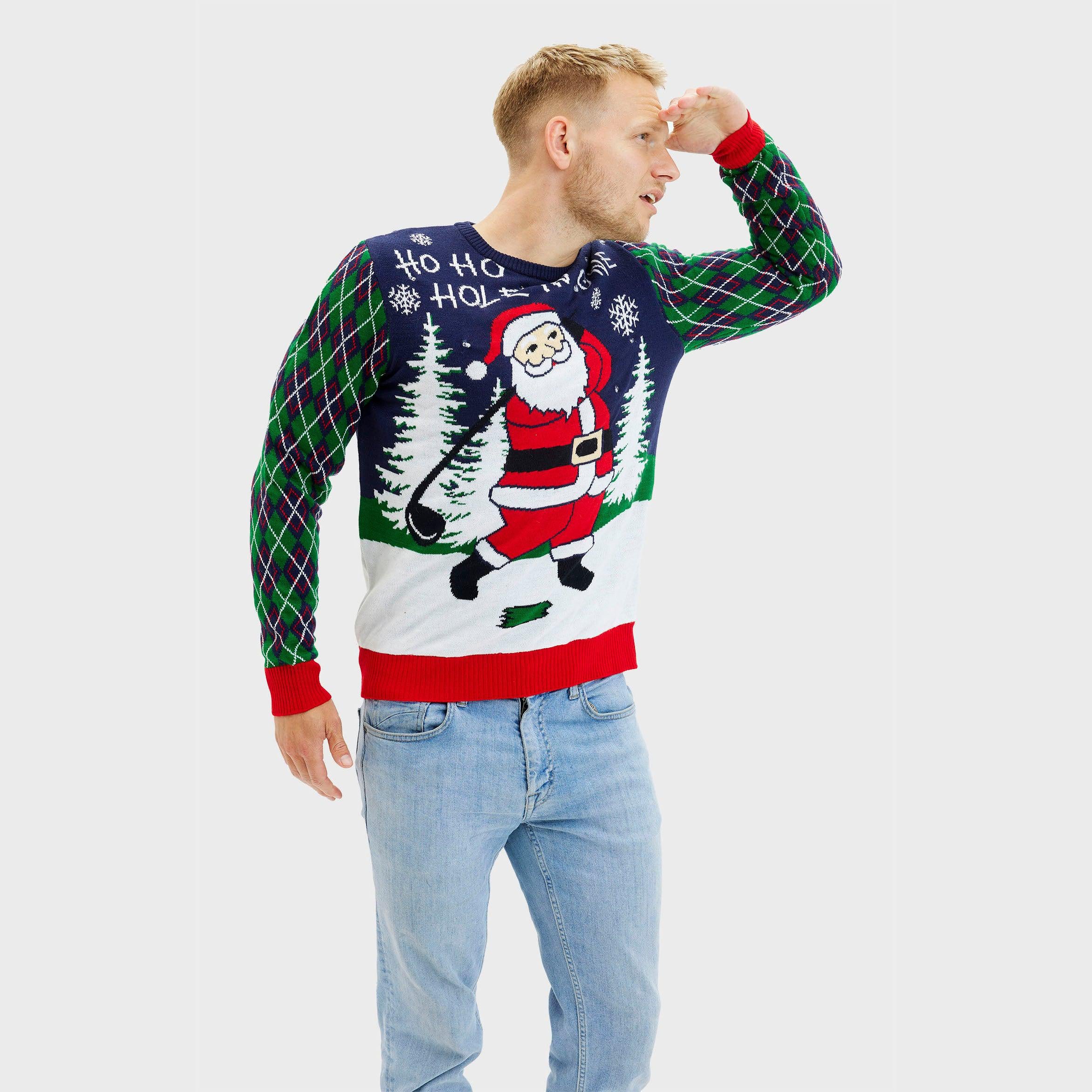 Ho Ho Hole In One Kersttrui - Heren